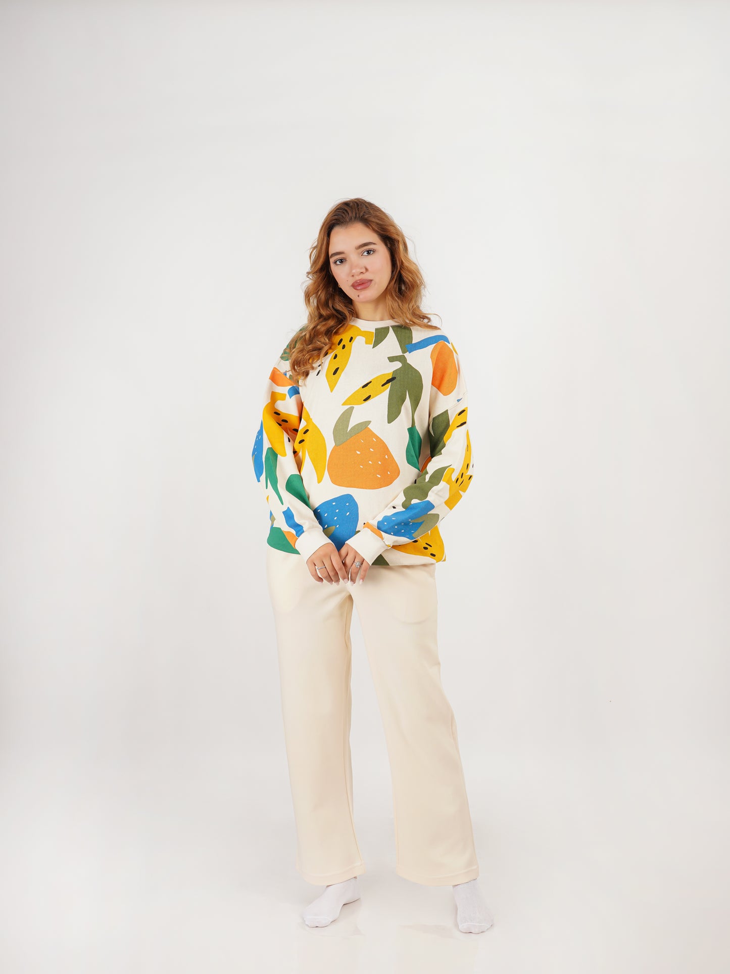 Ensemble “Fruits Colorés” – Multicolore & Beige Clair
