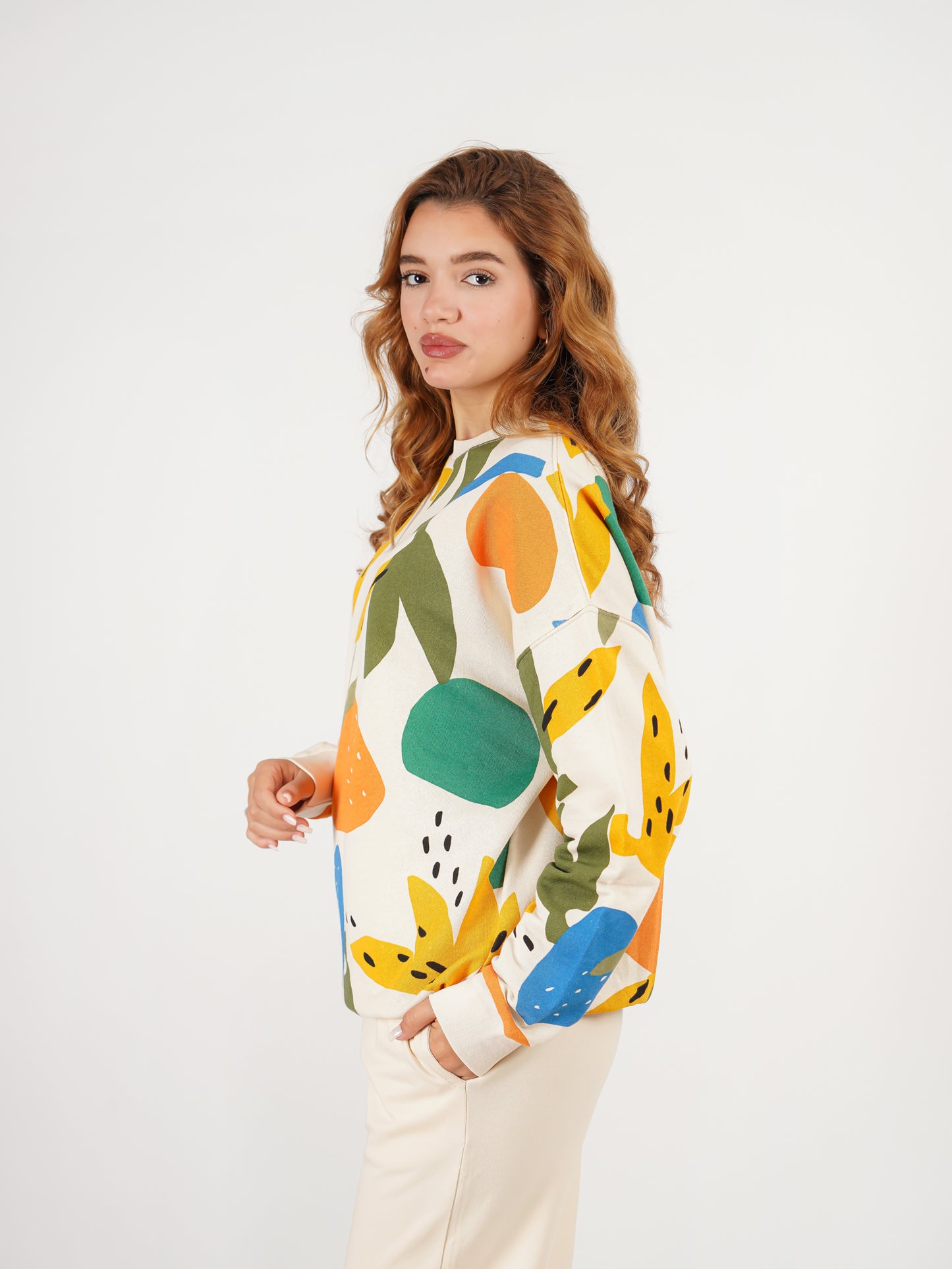 Ensemble “Fruits Colorés” – Multicolore & Beige Clair