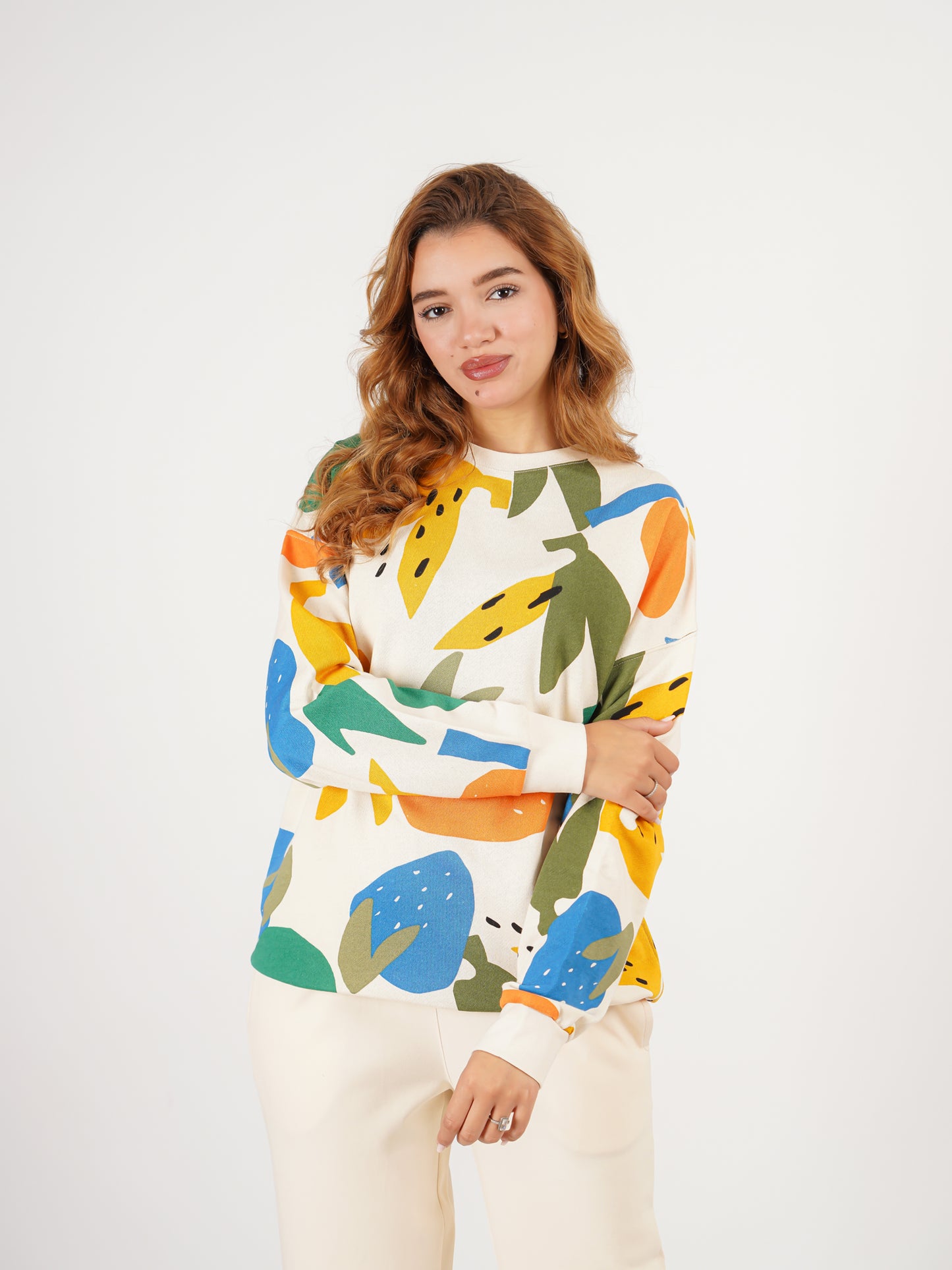 Ensemble “Fruits Colorés” – Multicolore & Beige Clair