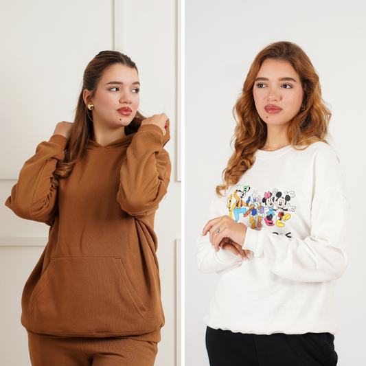 Pack de 2 Pulls – Sweat Friends+ Sweat à Capuche Camel