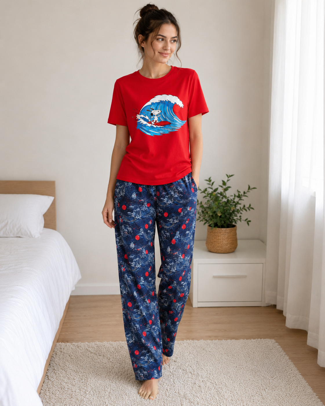 Pyjama Femme Rouge Snoopy