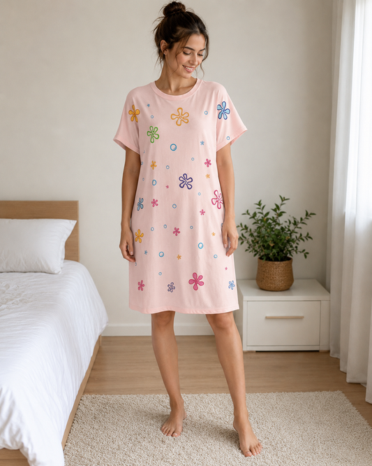 Pyjama robe femme rose