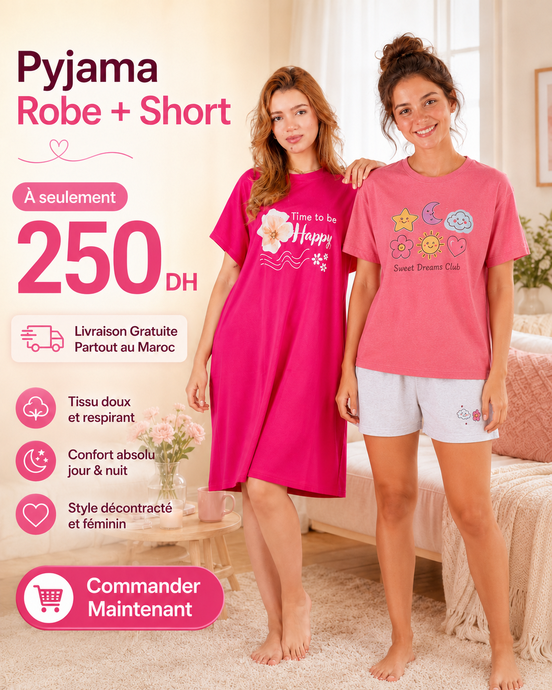Pyjama robe + pyjama short