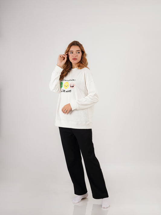 Ensemble "Smile More" – Blanc & Noir