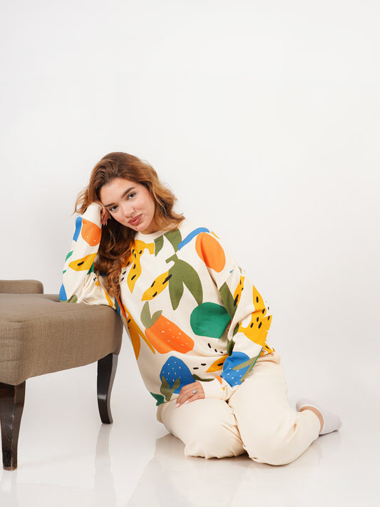 Ensemble “Fruits Colorés” – Multicolore & Beige Clair