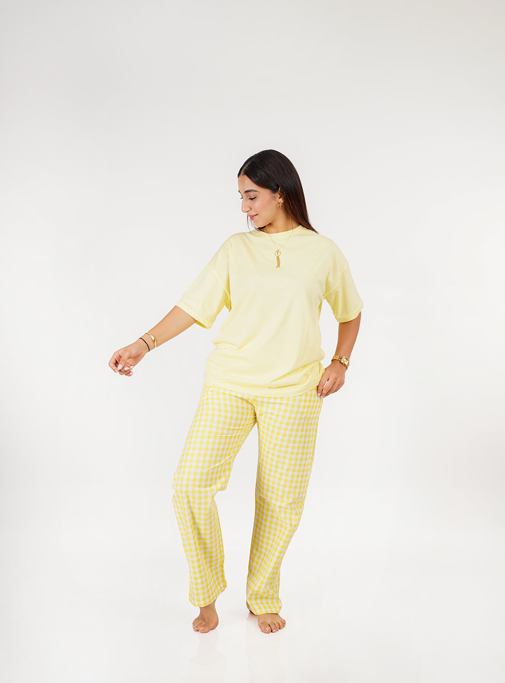Pyjama Jaune à Carreaux