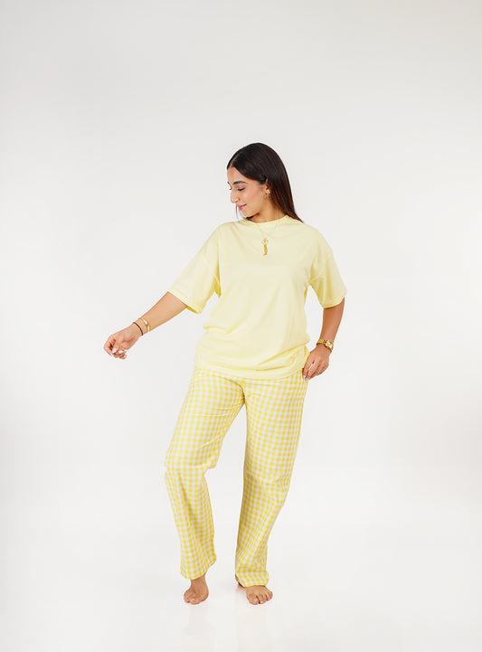 Pyjama Jaune à Carreaux