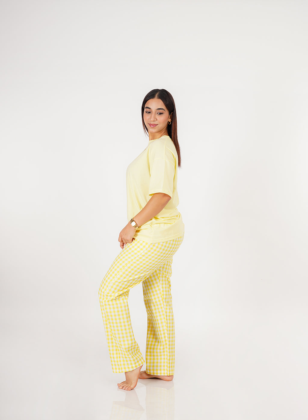 Pyjama Jaune à Carreaux