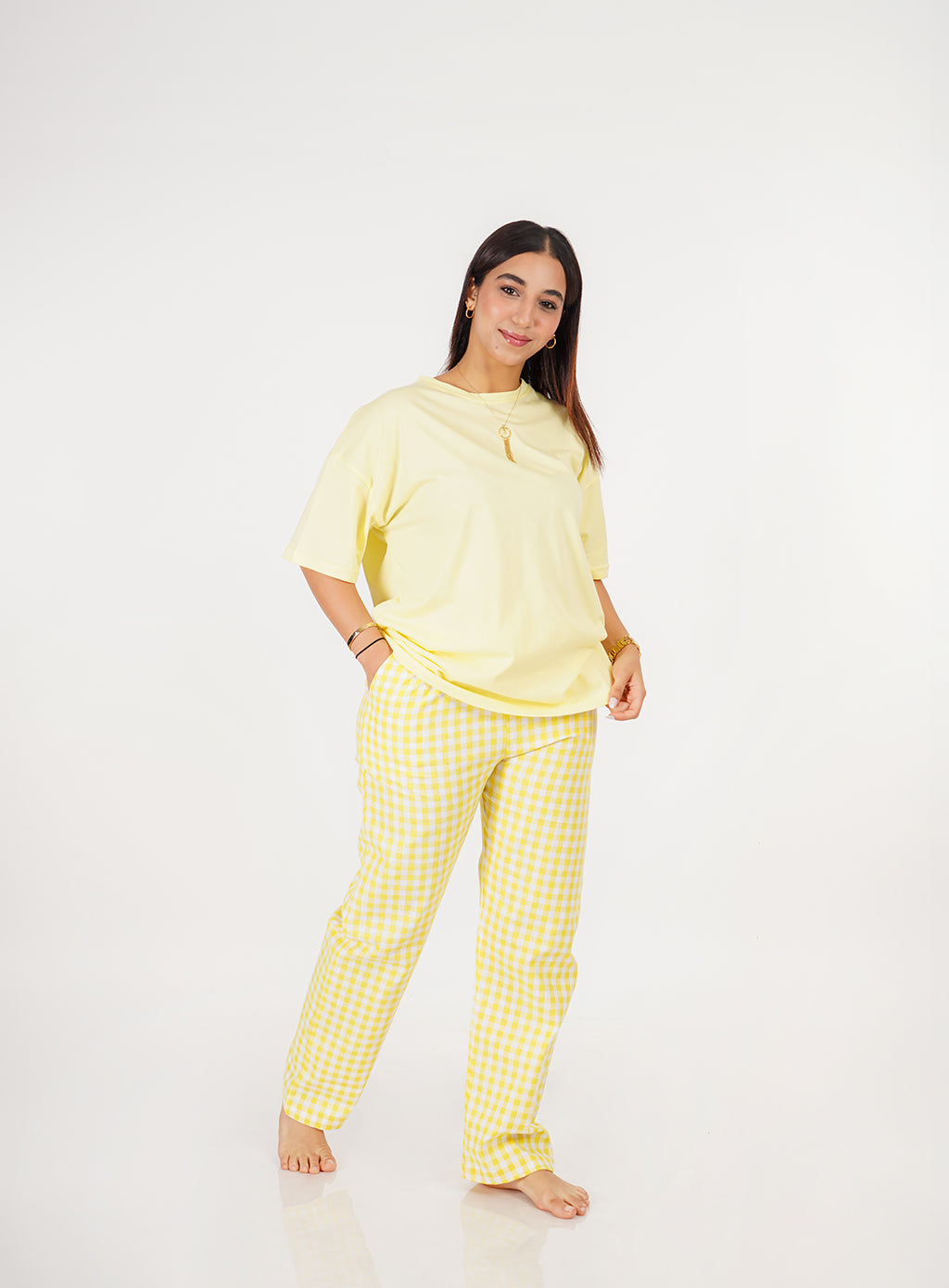 Pyjama Jaune à Carreaux