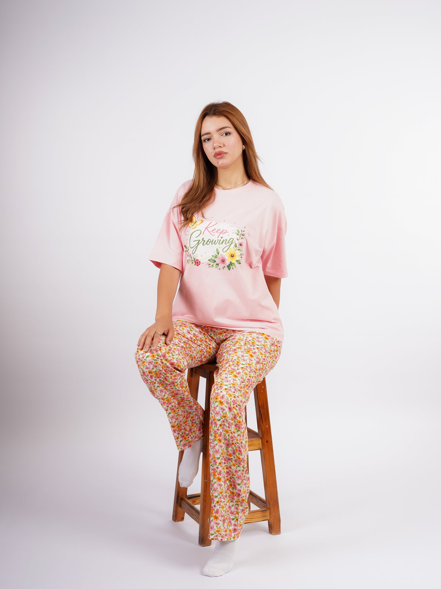 Pyjama Femme Rose Fleuri « Keep Growing »