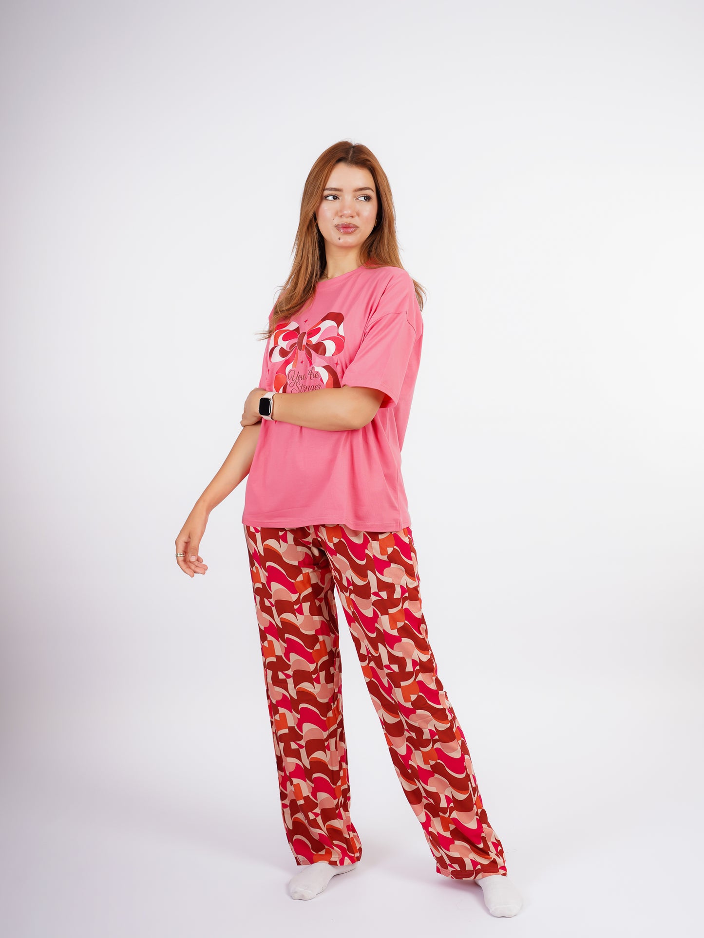 Pyjama Femme Rose Corail « You Are Stronger »
