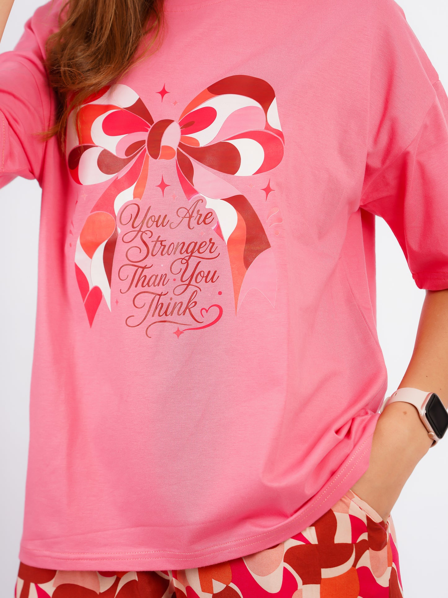 Pyjama Femme Rose Corail « You Are Stronger »