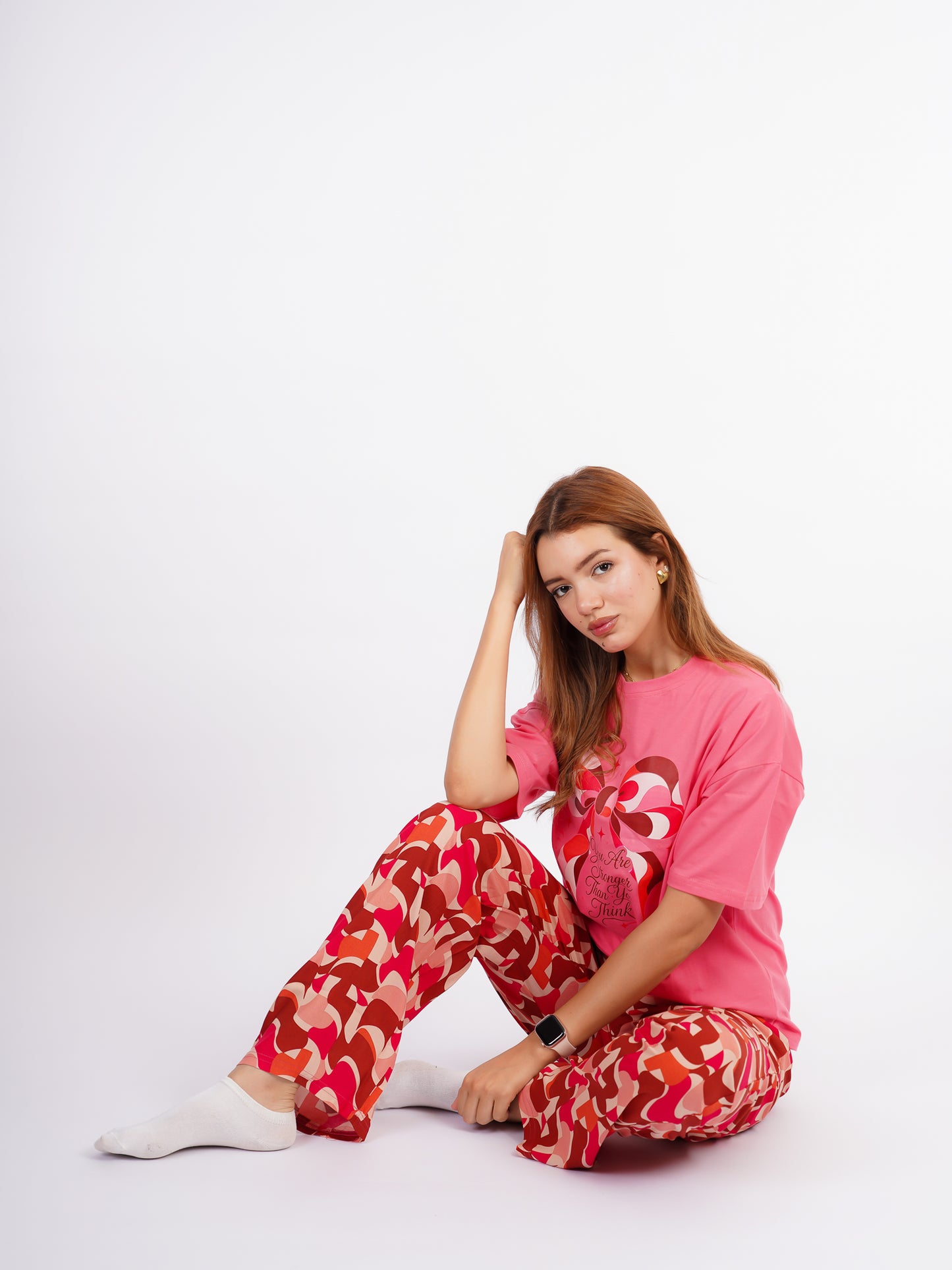 Pyjama Femme Rose Corail « You Are Stronger »
