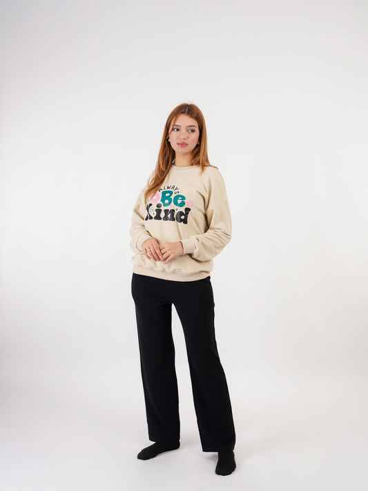 Ensemble  « Always Be Kind » – Beige & noir