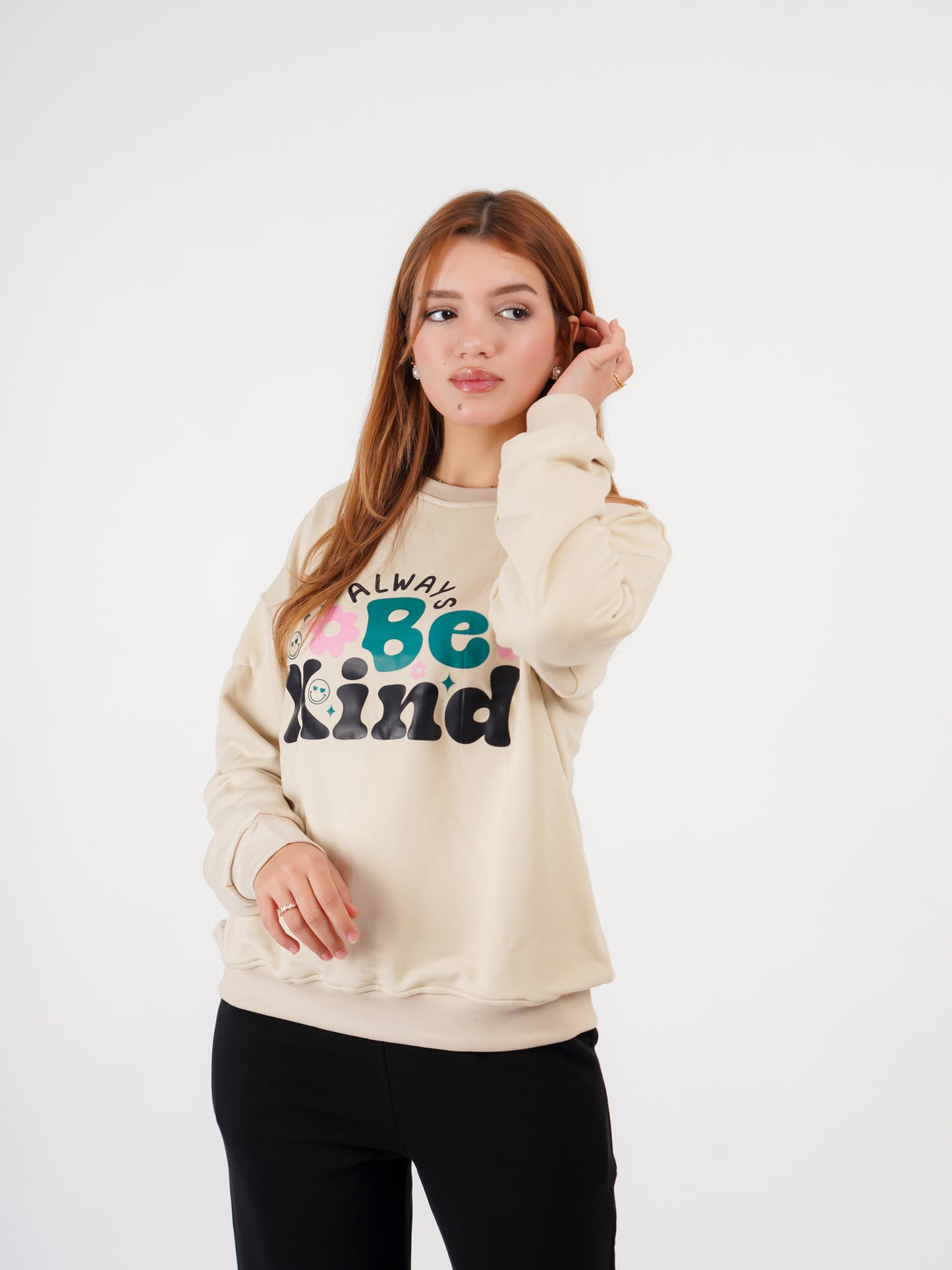 Ensemble  « Always Be Kind » – Beige & noir