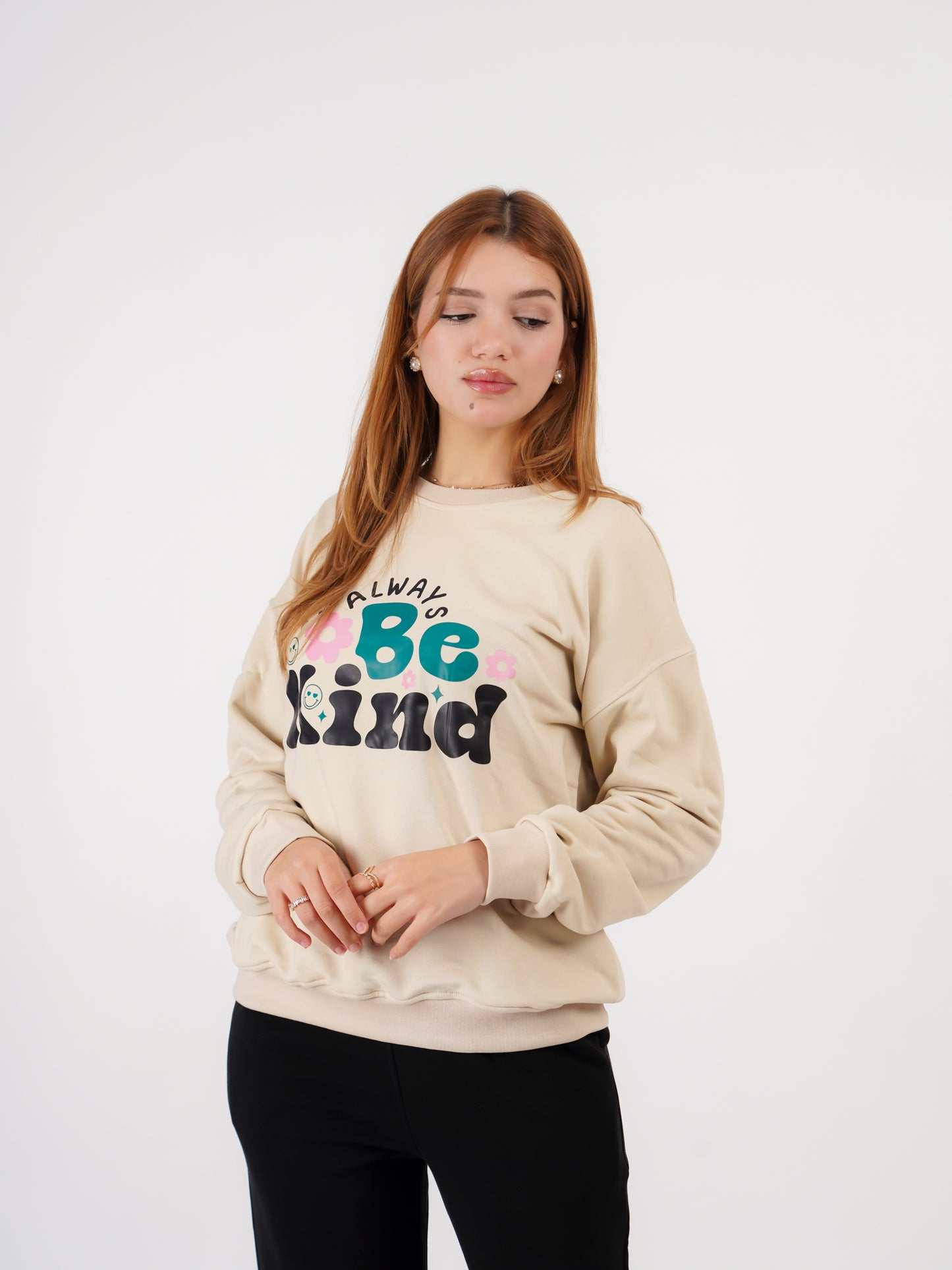 Ensemble  « Always Be Kind » – Beige & noir