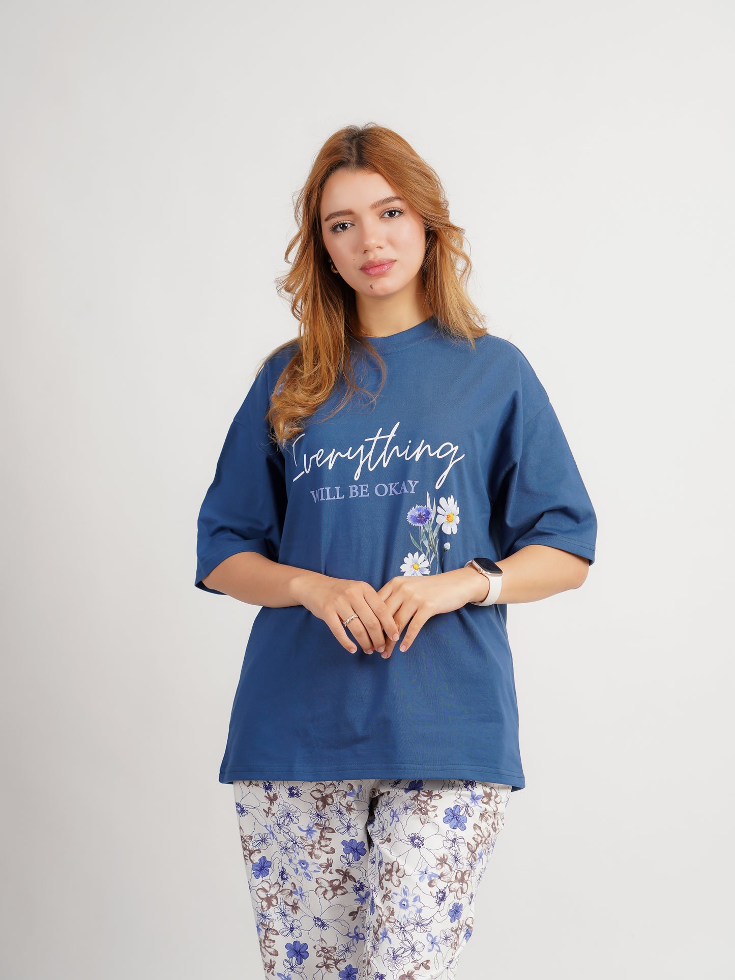 Pyjama femme bleu – Everything Will Be Okay