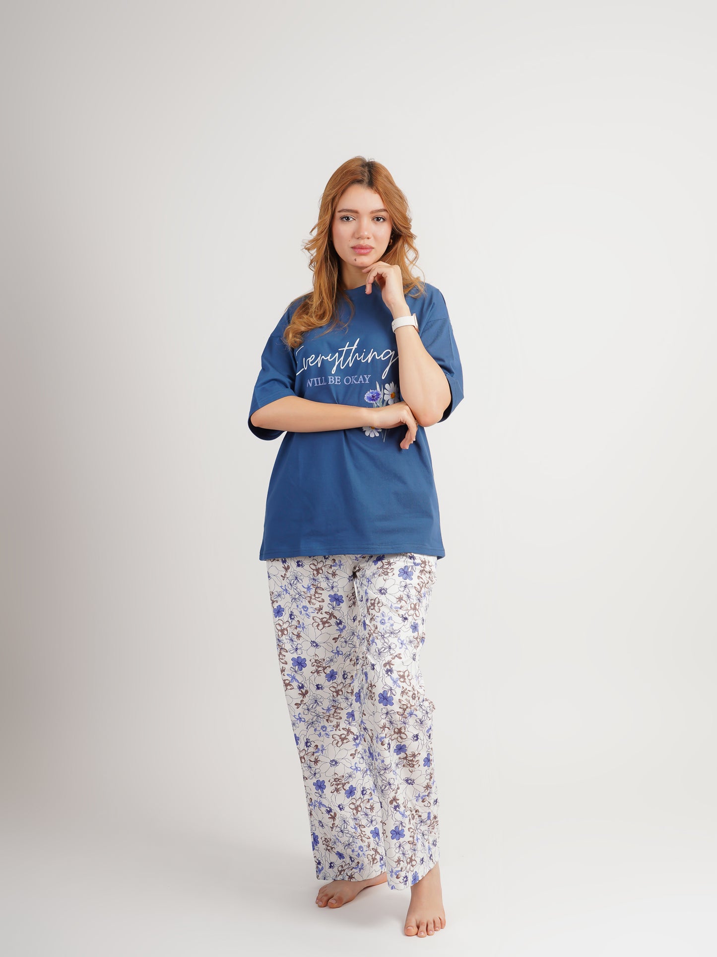 Pyjama femme bleu – Everything Will Be Okay