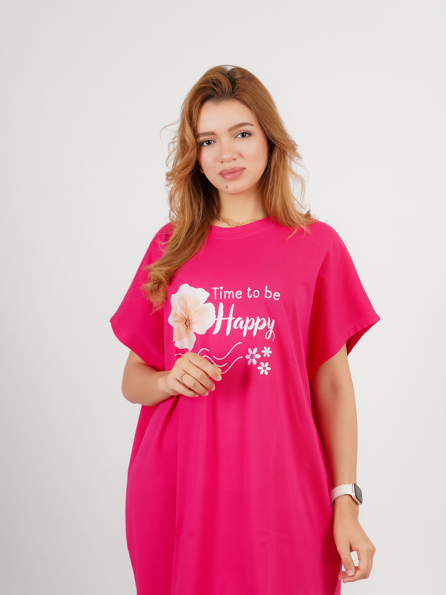 Pyjama robe femme rose fuchsia 100% coton