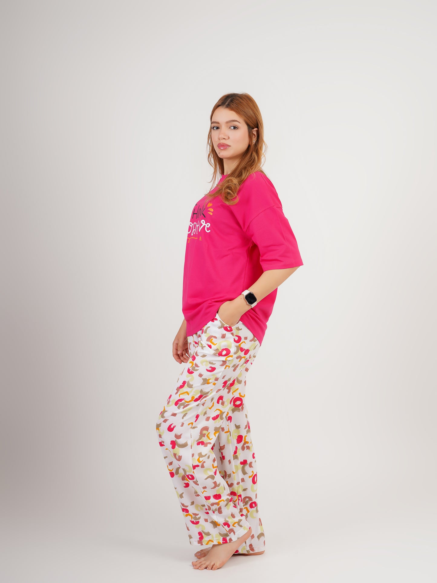 Pyjama femme rose fuchsia – Think Positive