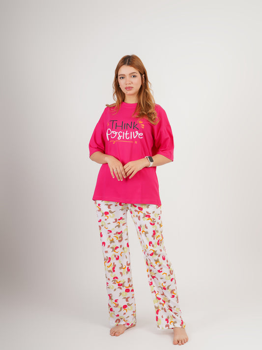 Pyjama femme rose fuchsia – Think Positive