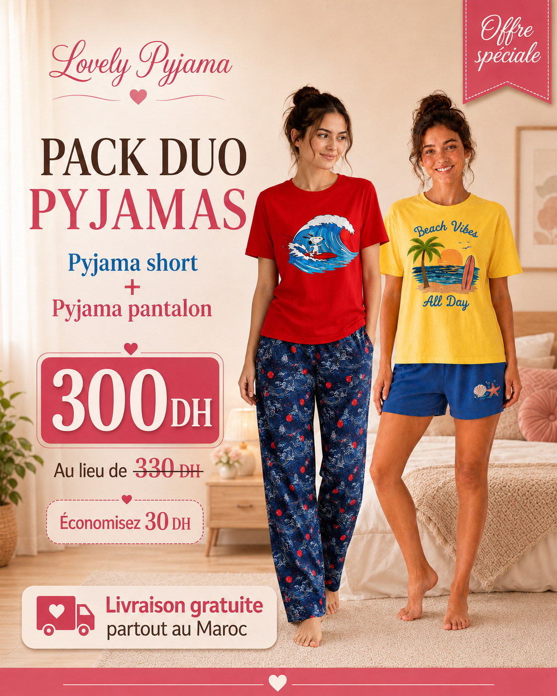 Duo Pyjamas – Pyjama Short + Pyjama Snoopy